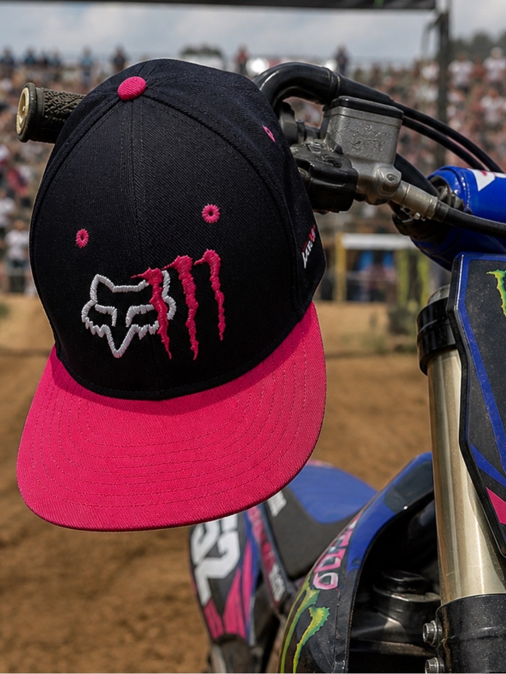Fox Racing Monster Energy Embroidered Motocross Flat Brim Hat Adjustable Unisex